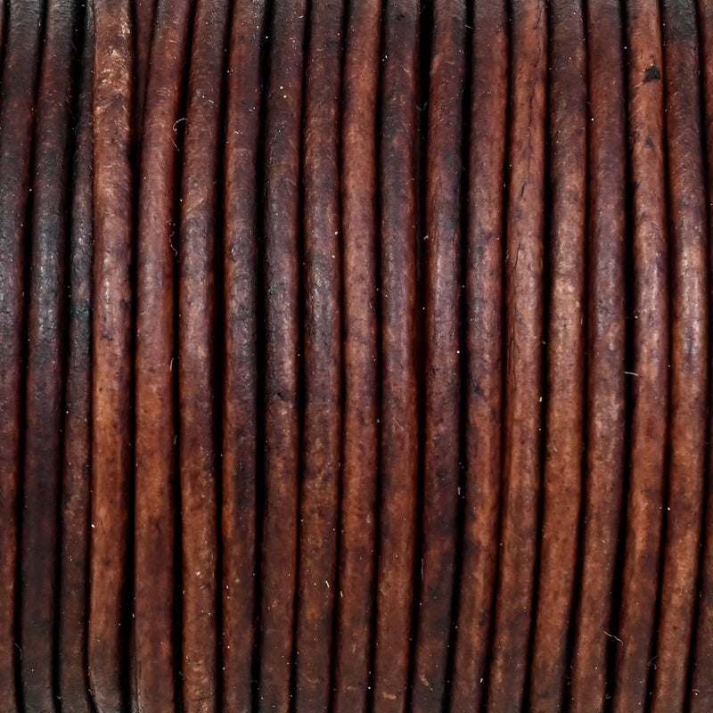 GENIQUE Real/Genuine Round Leather Cord for Jewelry Making, Leather String Cord for Crafting, Necklace, Bracelets, Braiding, Wraps (2mm, Antique Brown Distressed) - Image 4